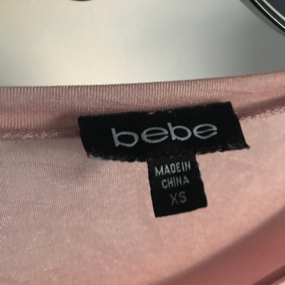 Bebe Baby Pink Rhinestone Logo TeeSize XS - Picture 4 of 6